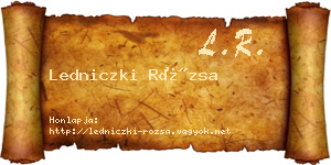Ledniczki Rózsa névjegykártya